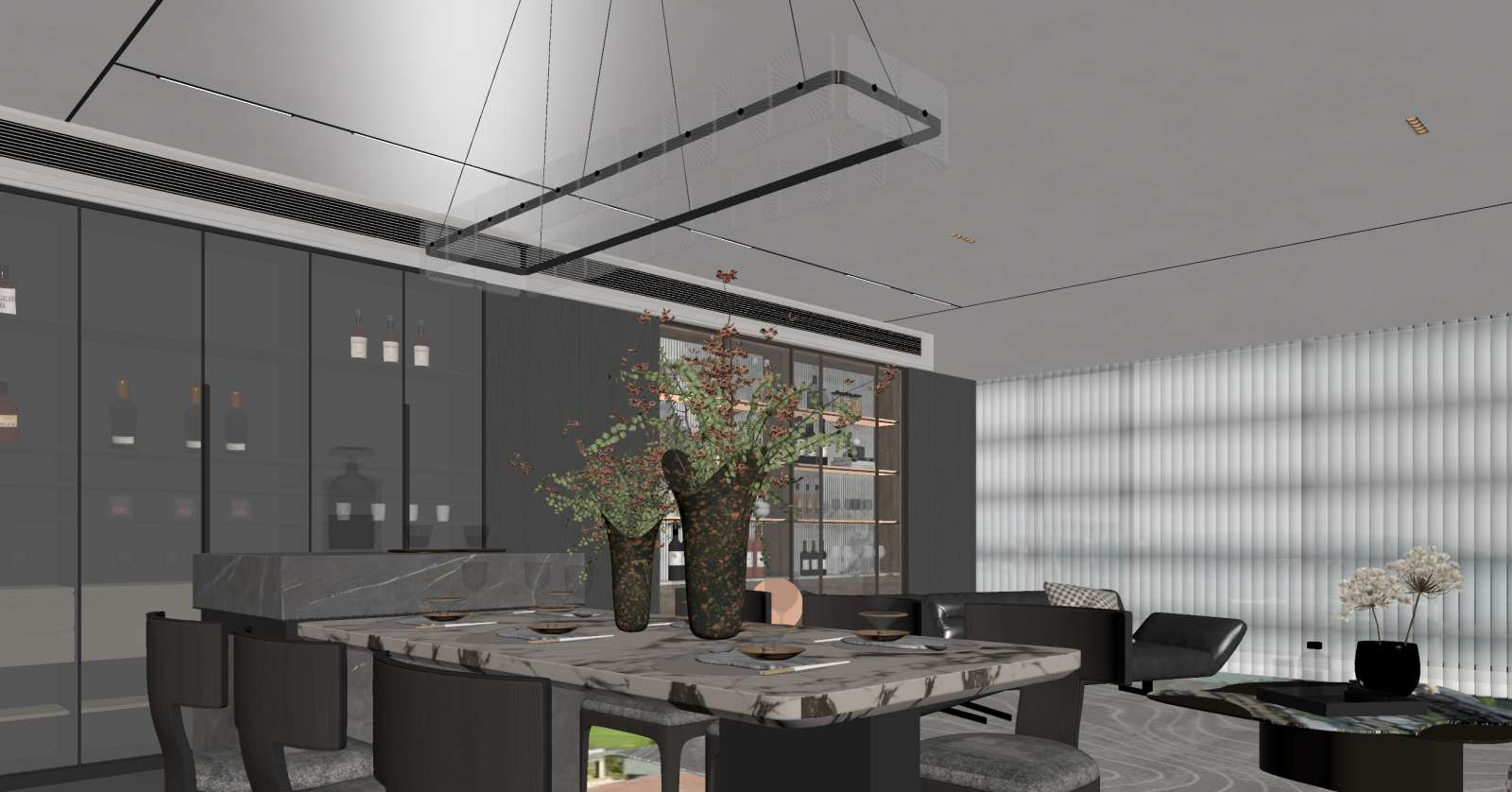 现代客餐厅3D模型下载【ID:1221485741】