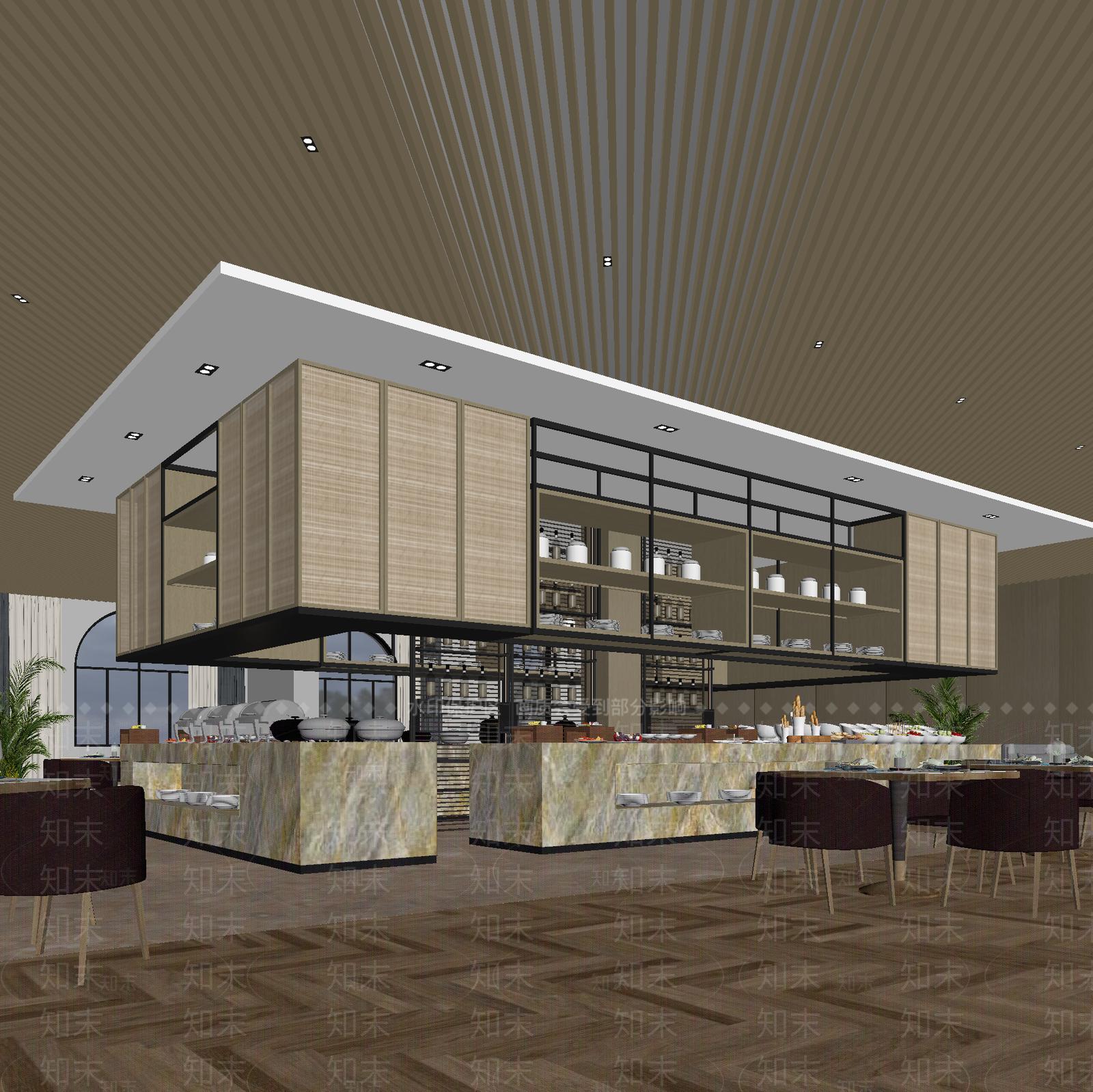 现代自助餐厅3D模型下载【ID:1214680090】