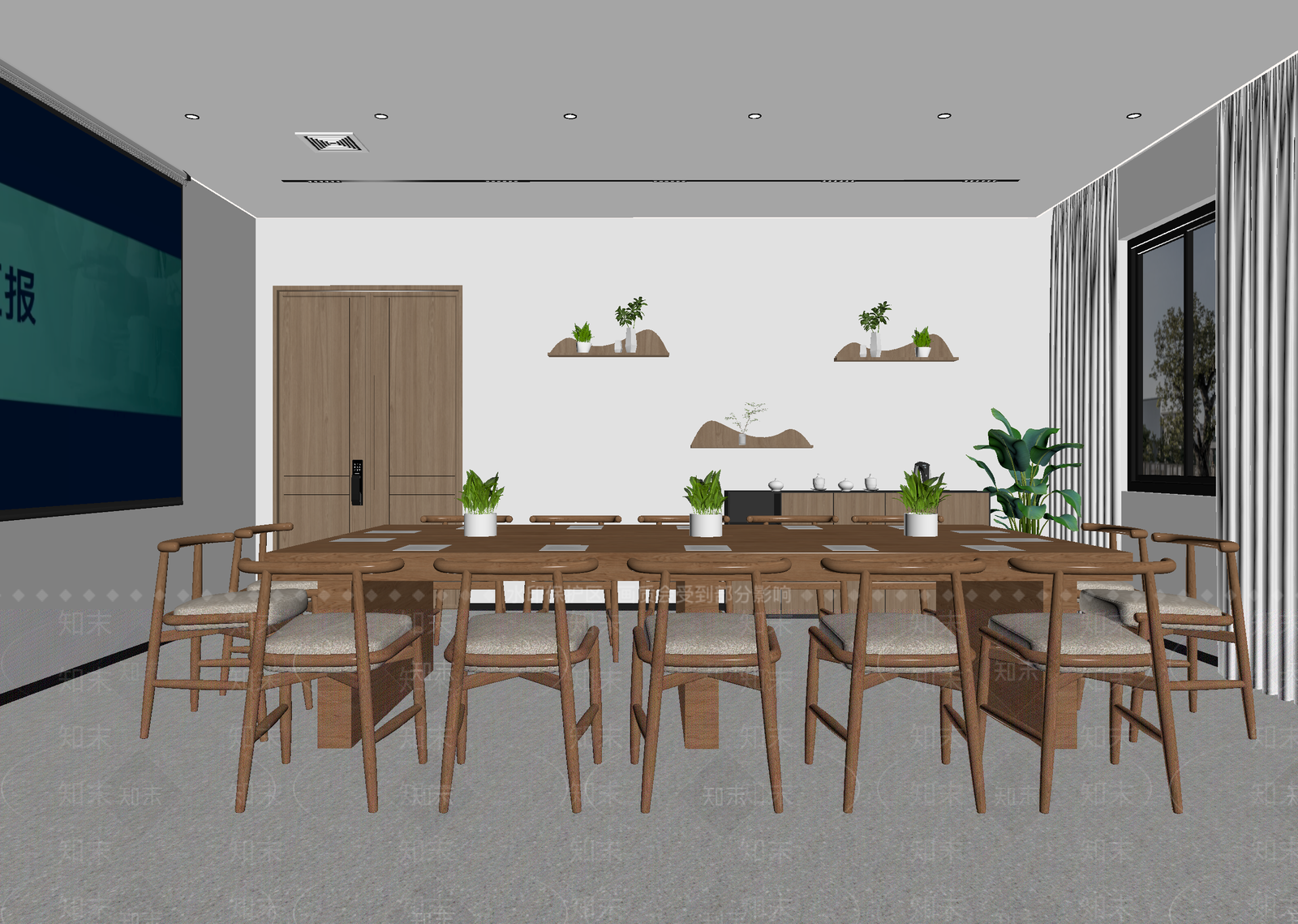 现代会议室3D模型下载【ID:1214447993】