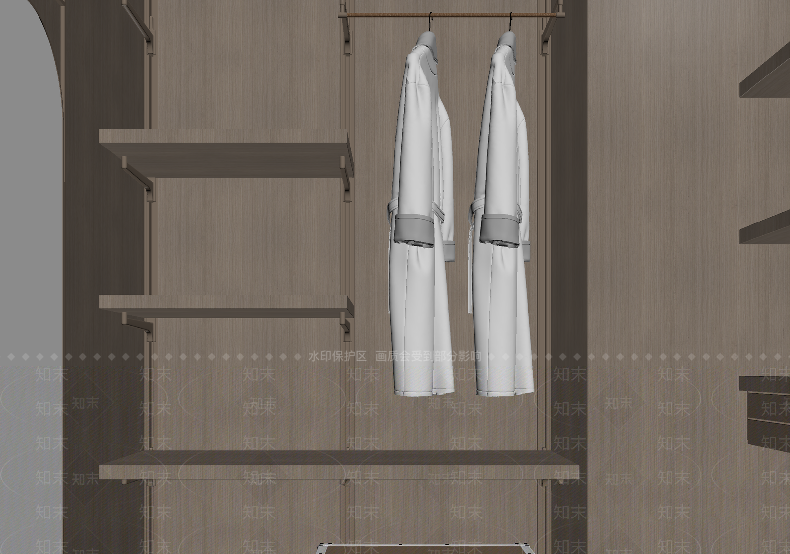 现代衣帽间3D模型下载【ID:1214359473】
