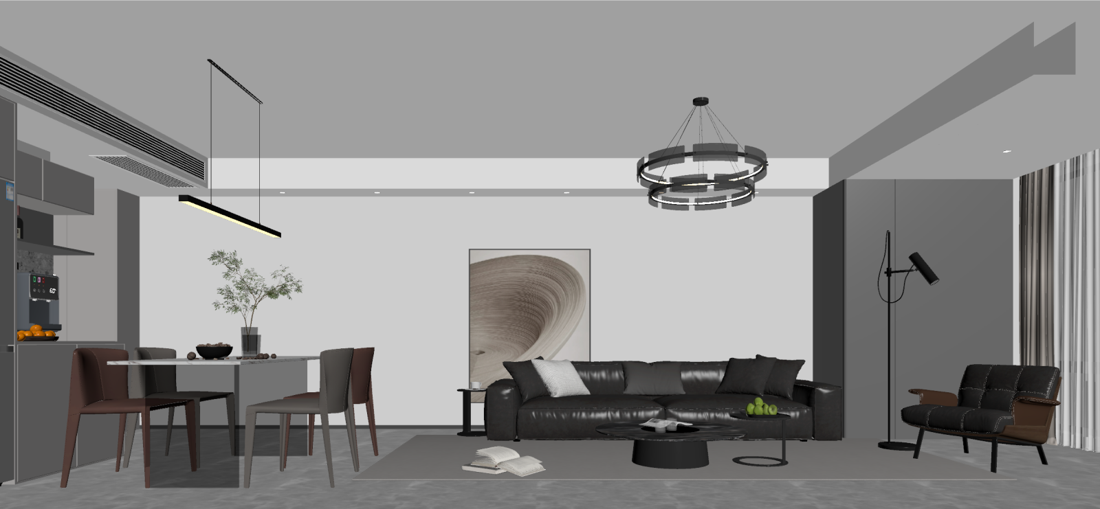 现代客餐厅3D模型下载【ID:1221489786】