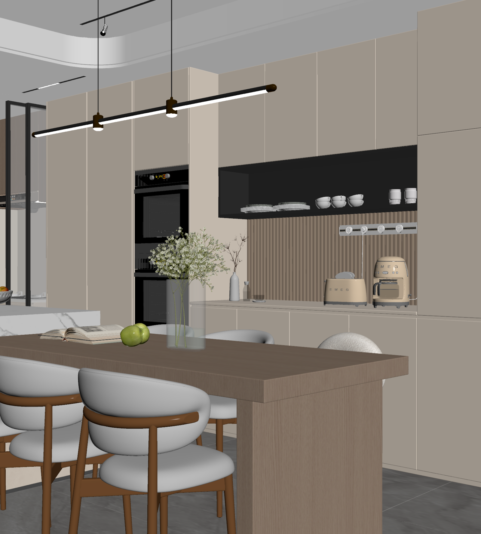 现代家居餐厅3D模型下载【ID:1221757982】