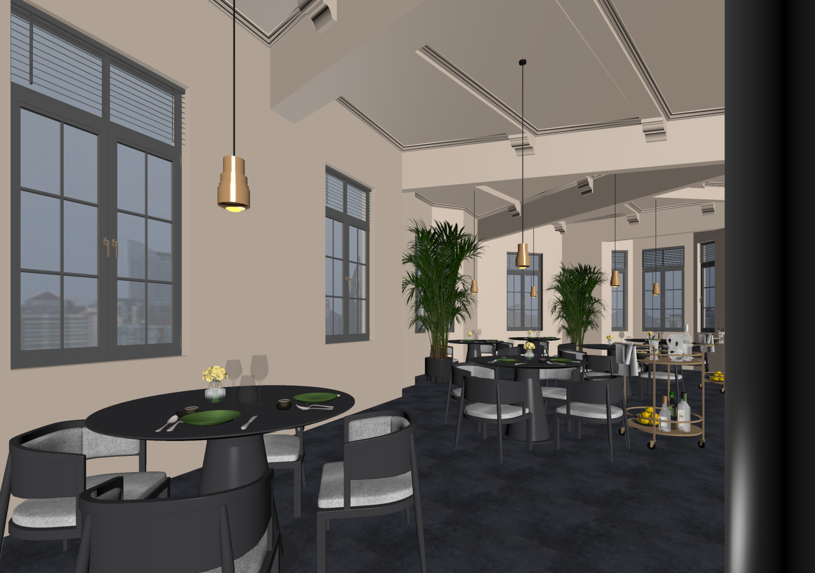 新中式酒店餐厅3D模型下载【ID:1221710082】