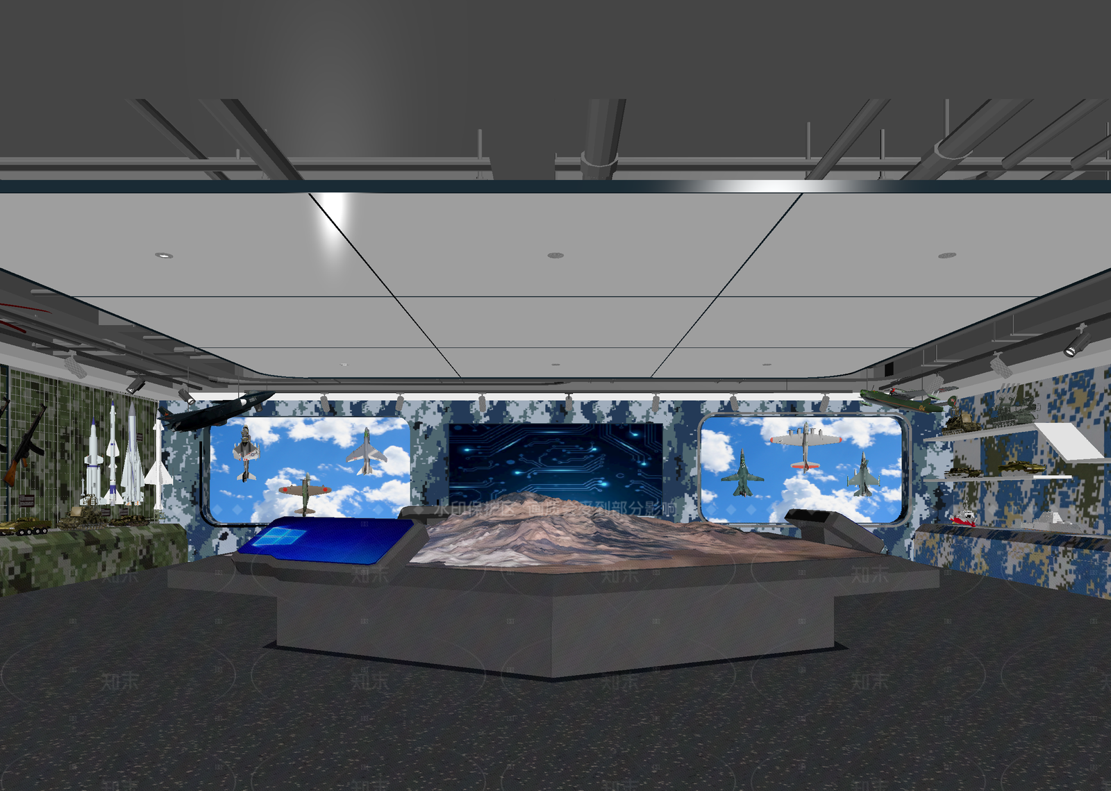 现代科技展厅3D模型下载【ID:1214632327】