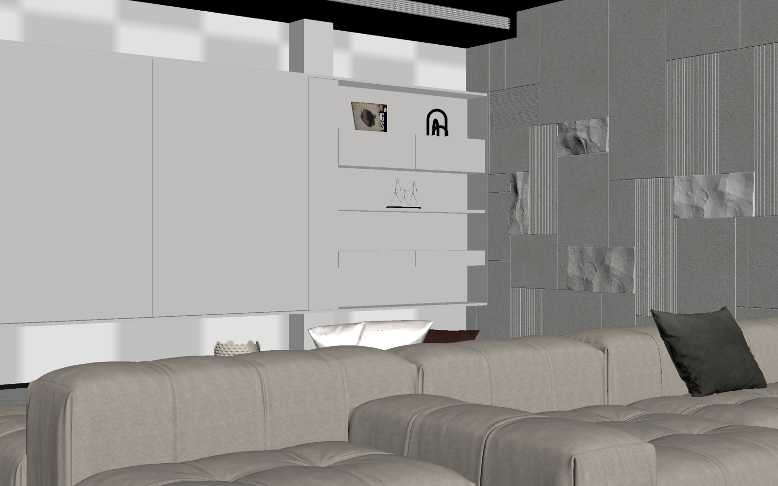 简约家居客厅3D模型下载【ID:1222019359】