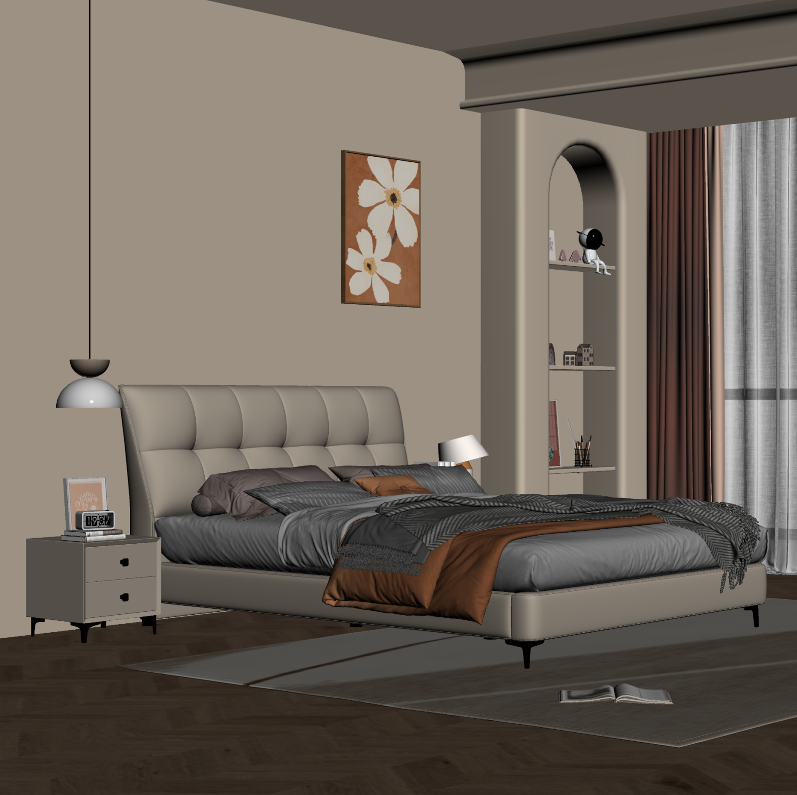 现代家居卧室3D模型下载【ID:1221994897】