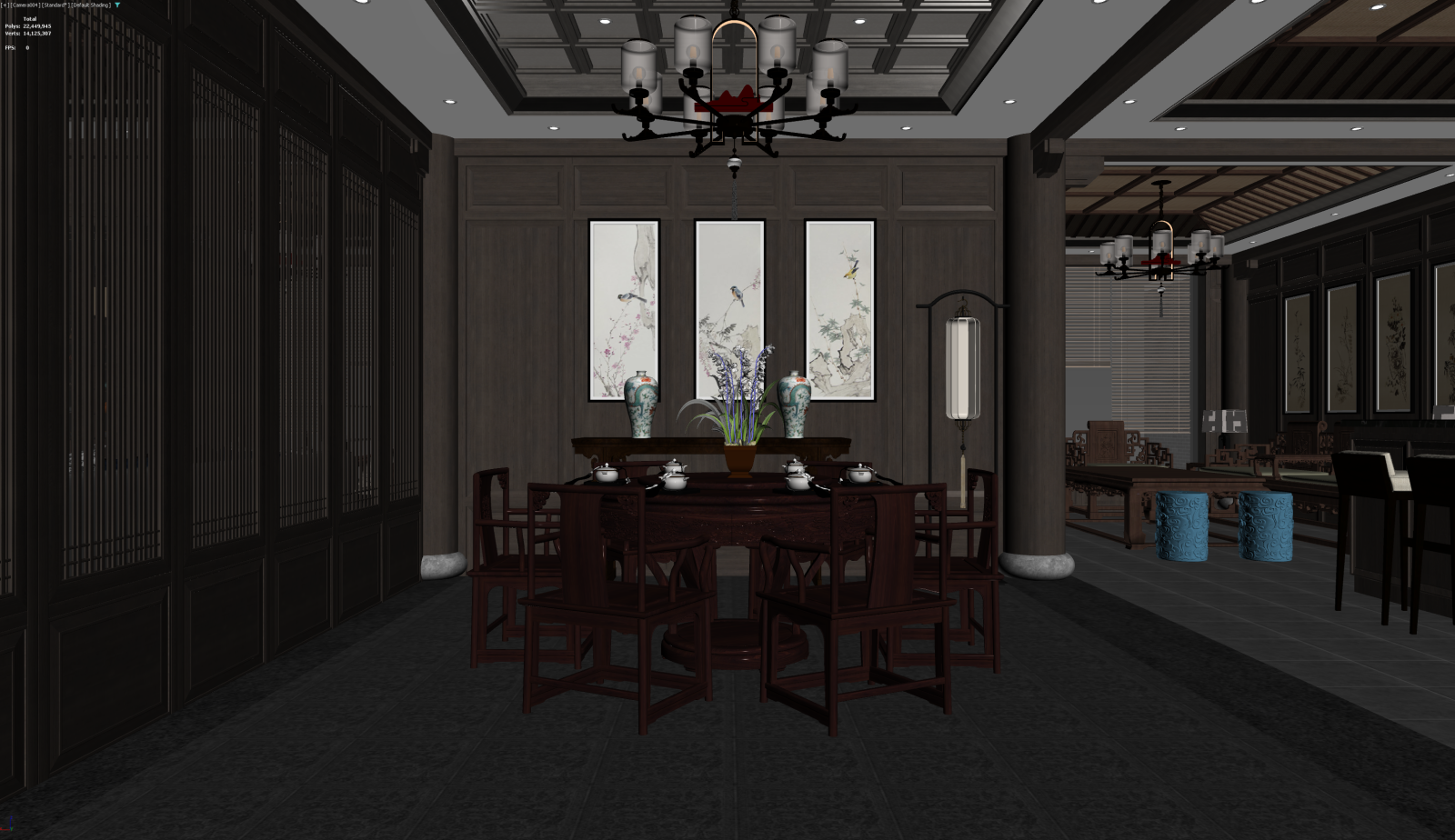 中式茶馆3D模型下载【ID:1221977929】