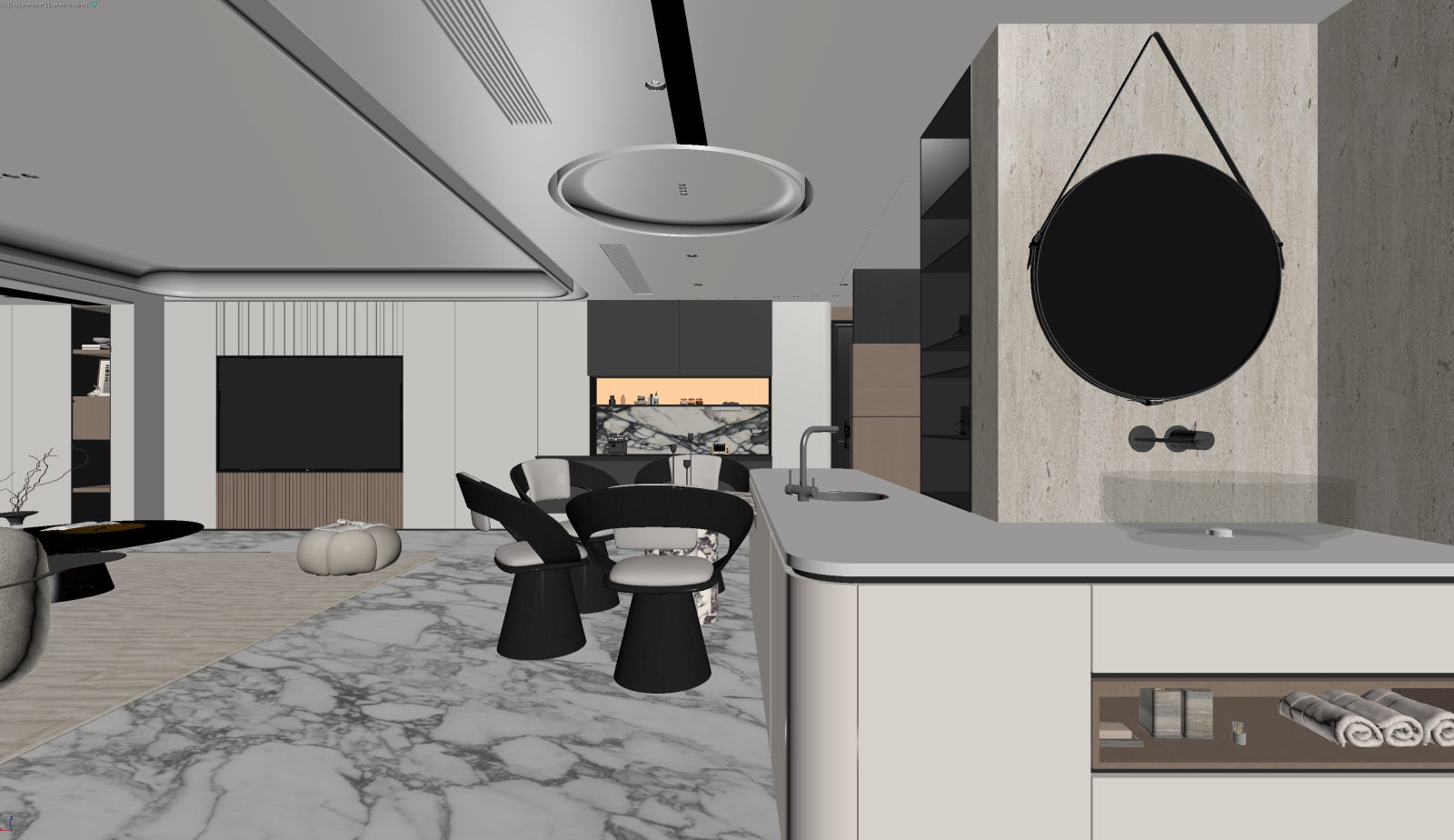现代客餐厅3D模型下载【ID:1222024277】
