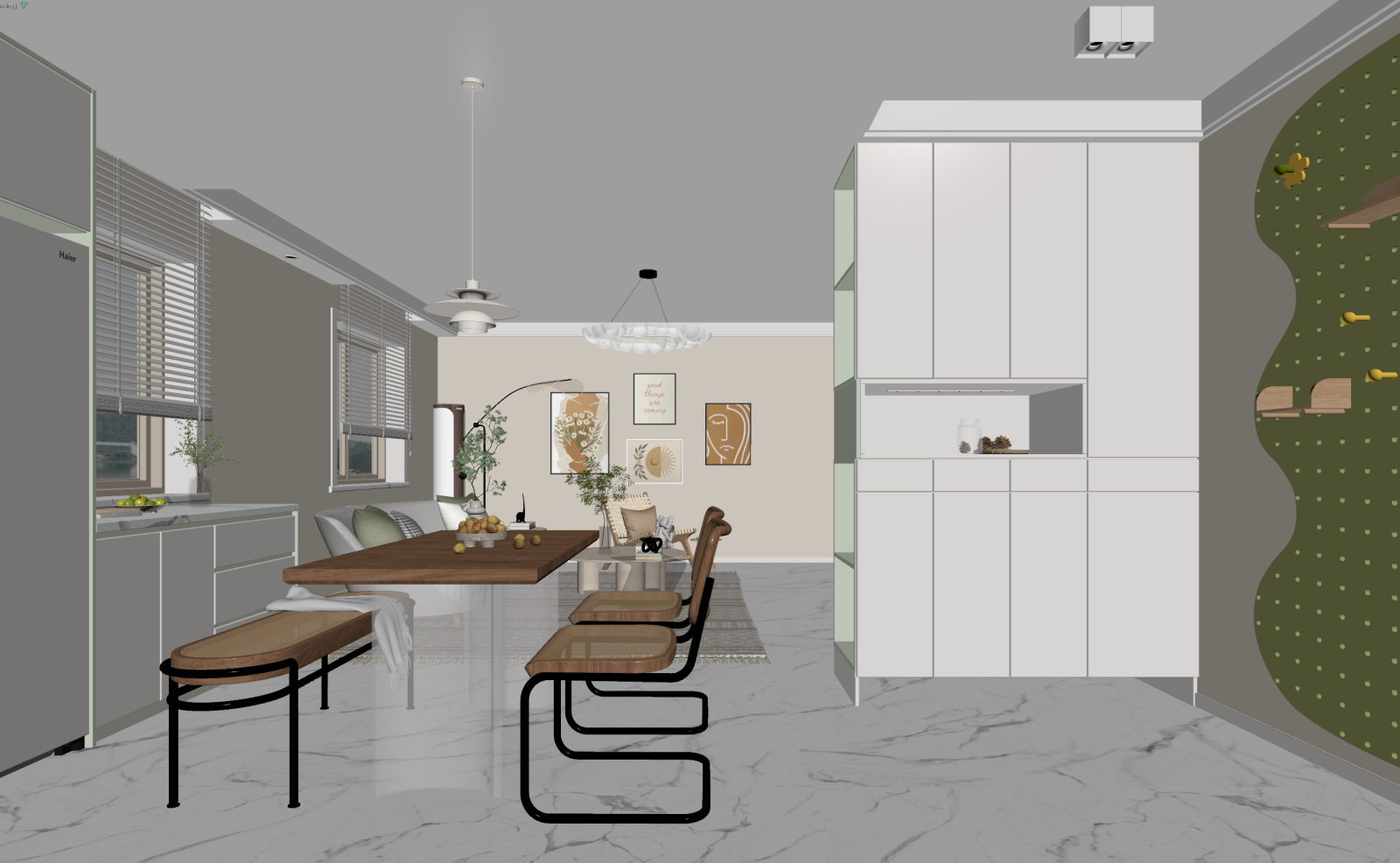 现代客餐厅3D模型下载【ID:1221875223】