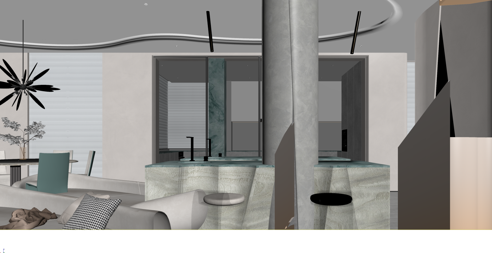 现代客餐厅3D模型下载【ID:1221495829】