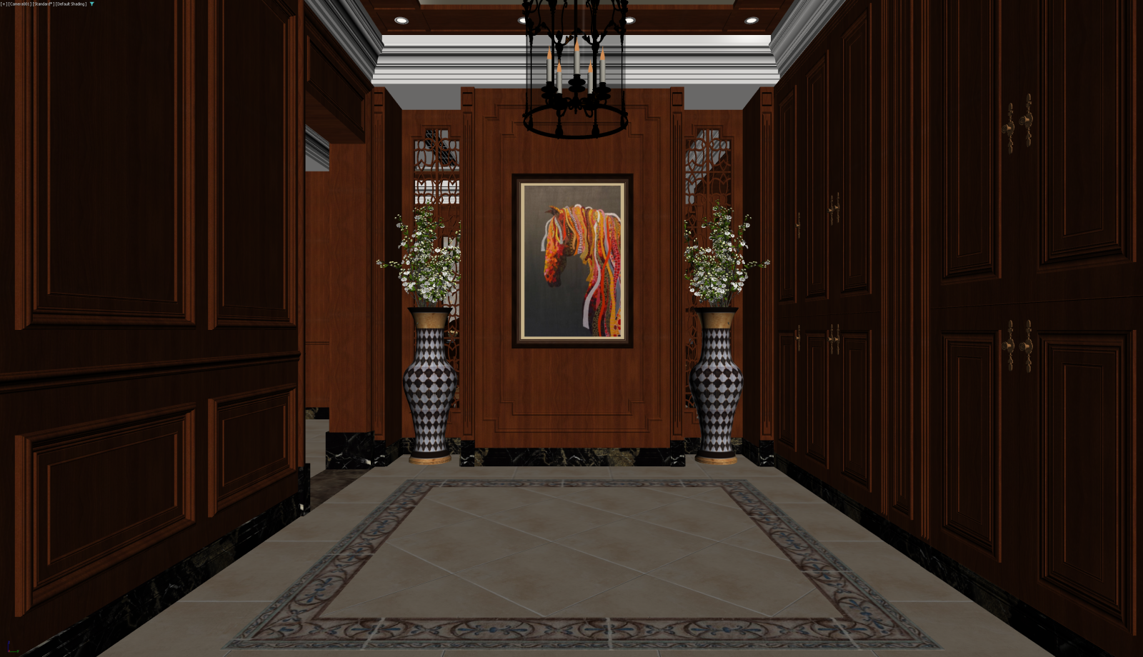 美式玄关3D模型下载【ID:1222156297】