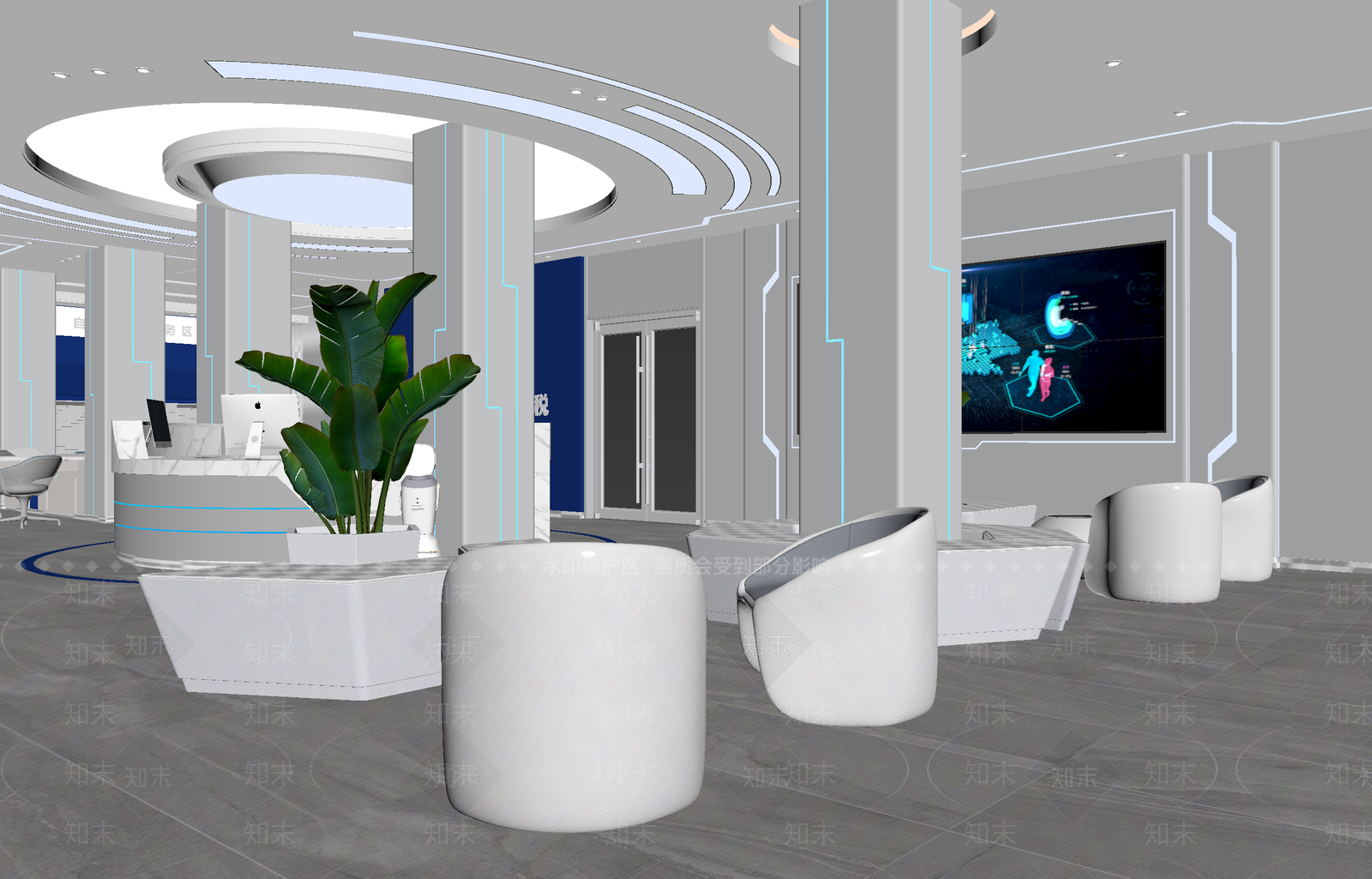 现代售楼处3D模型下载【ID:1213958410】
