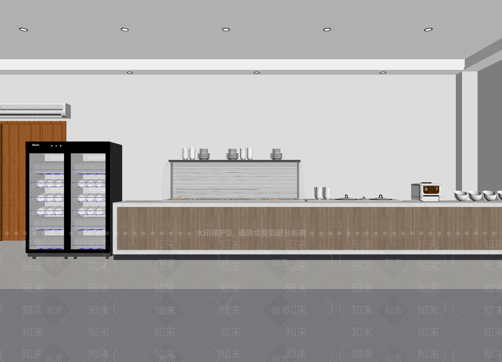 现代自助餐厅3D模型下载【ID:1214042290】