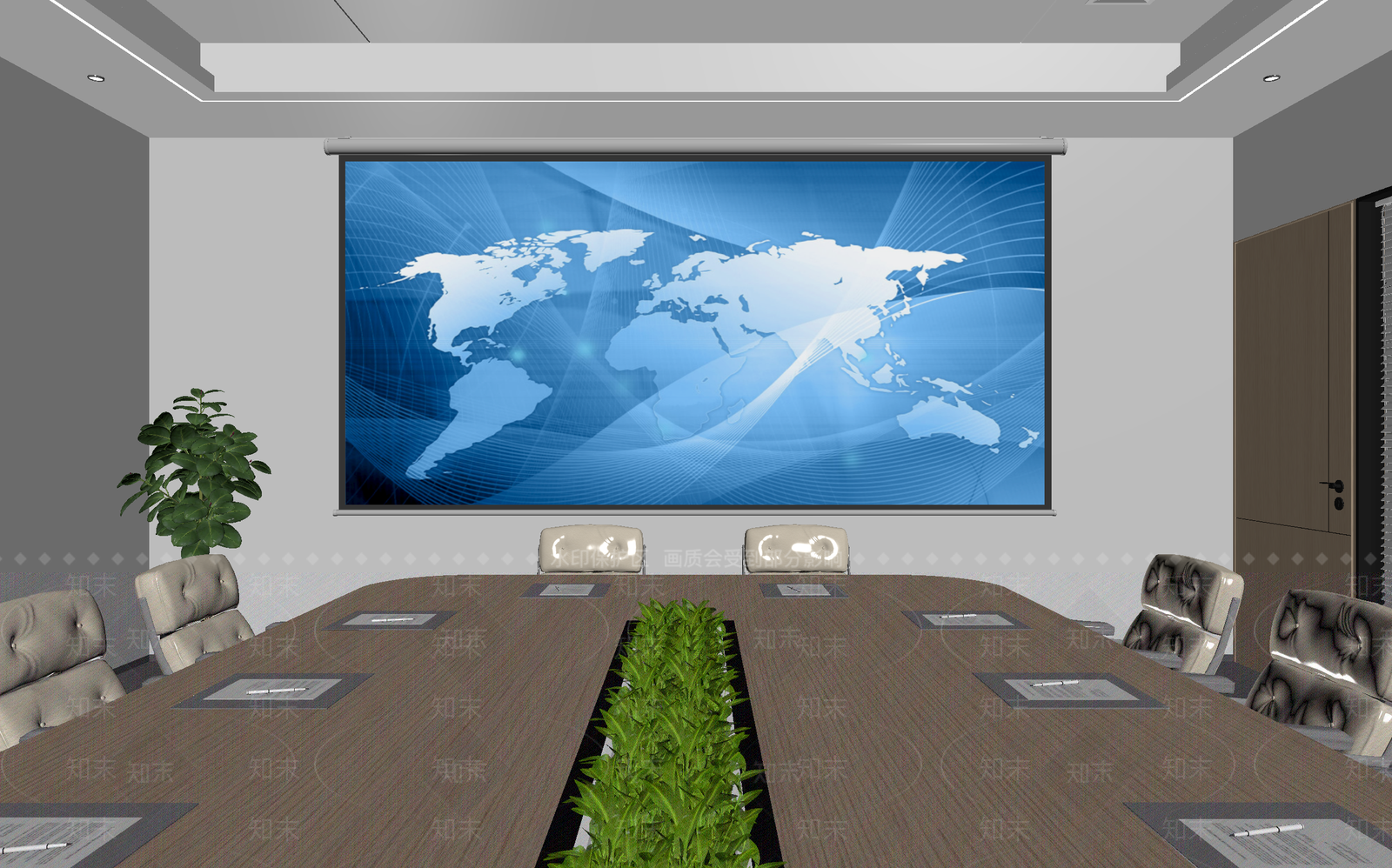 现代会议室3D模型下载【ID:1214261784】