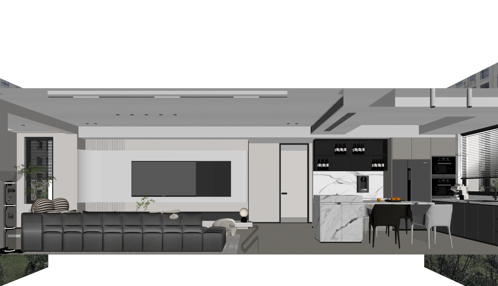 现代客餐厅3D模型下载【ID:1221824686】