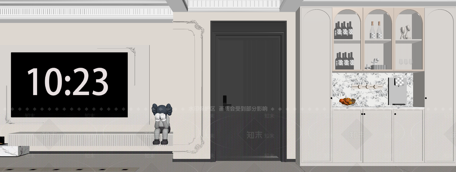 法式玄关3D模型下载【ID:1215036229】