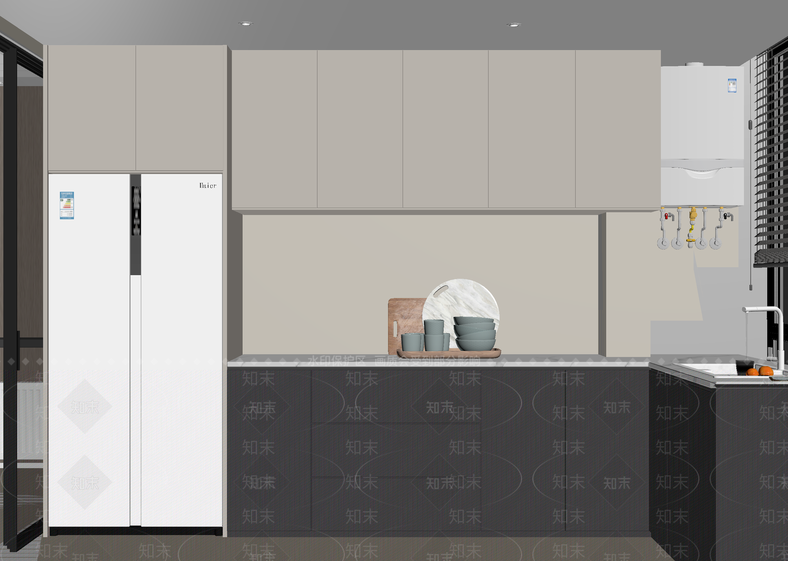 现代封闭式厨房3D模型下载【ID:1215004685】