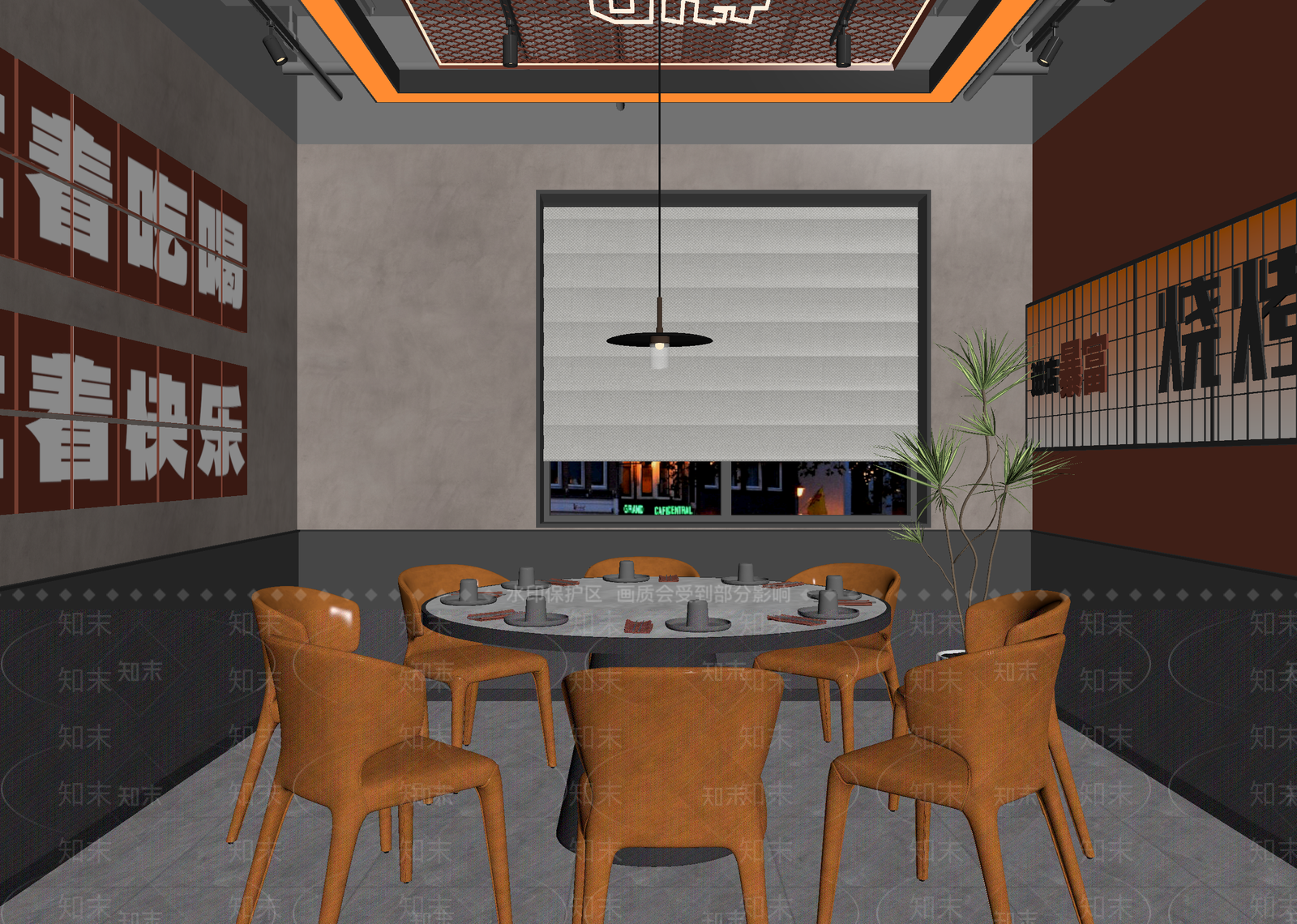 工业风烧烤店3D模型下载【ID:1214397485】
