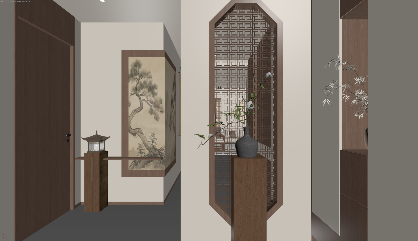 禅意玄关3D模型下载【ID:1221462787】