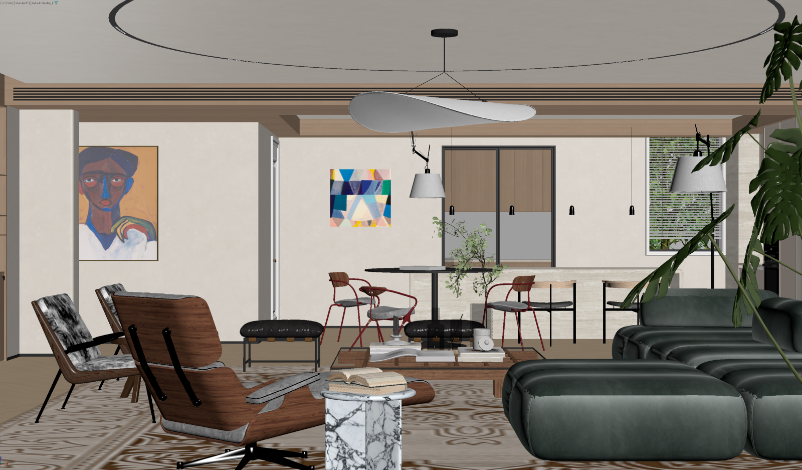 现代客餐厅3D模型下载【ID:1221951602】