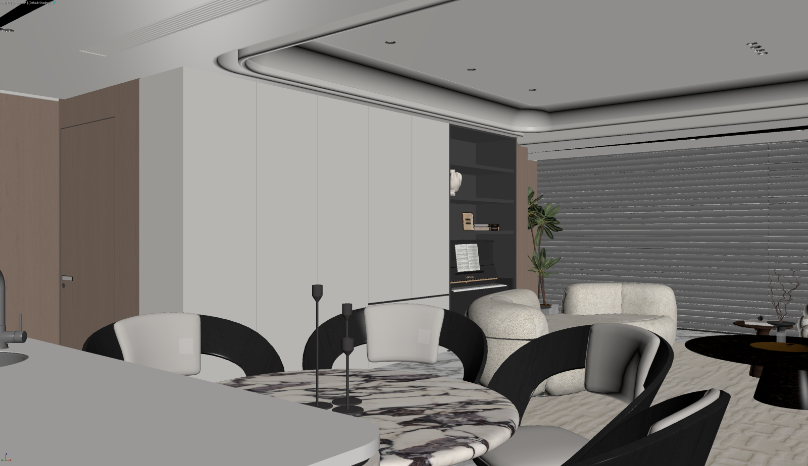 现代客餐厅3D模型下载【ID:1221497809】