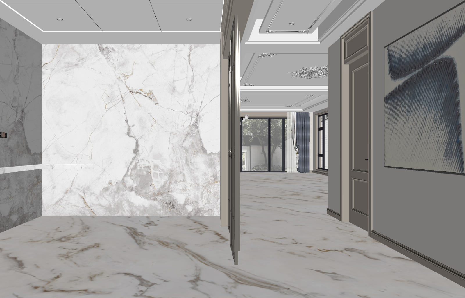 简欧玄关3D模型下载【ID:1221680614】