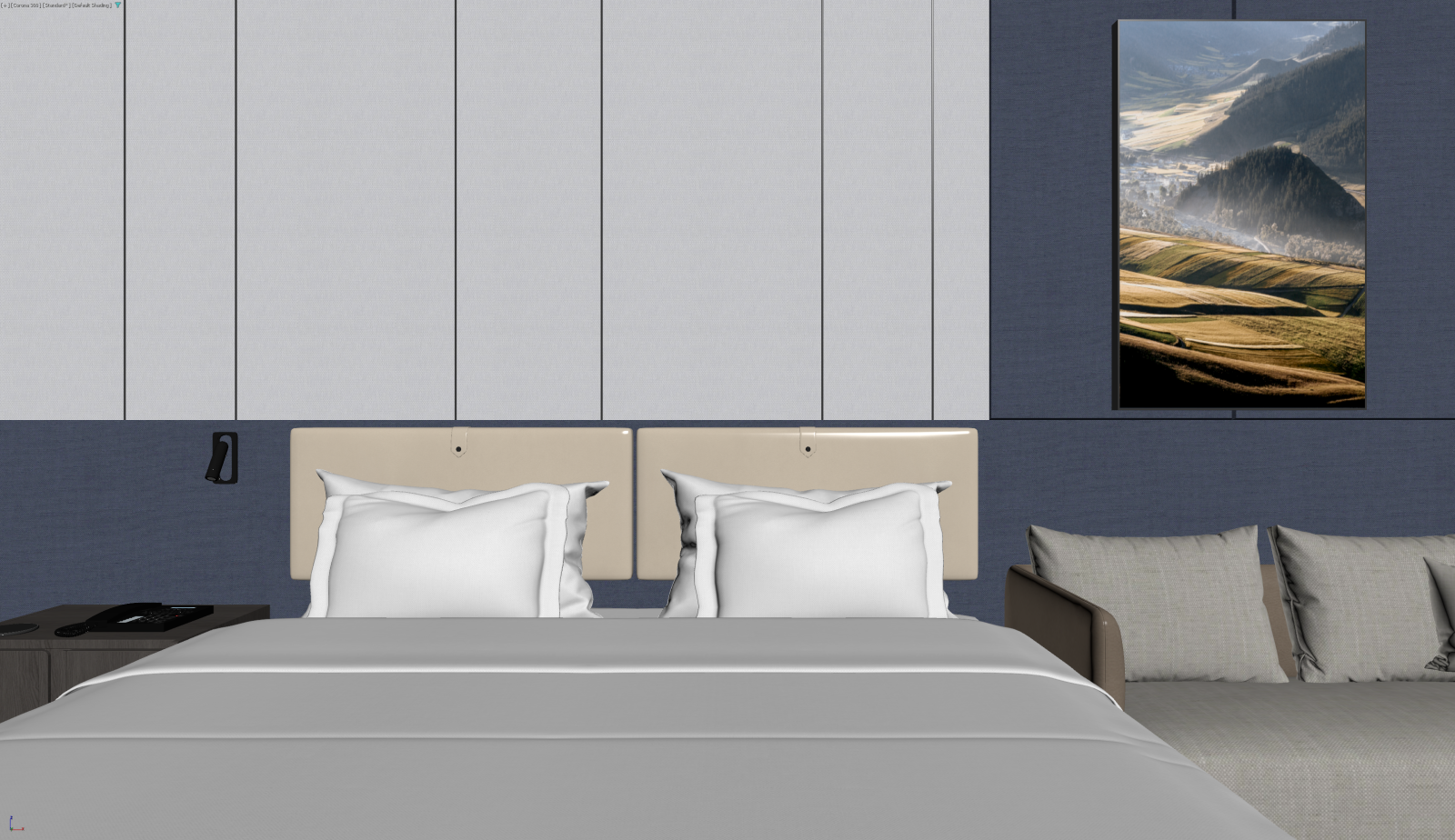 现代家居卧室3D模型下载【ID:1221802223】