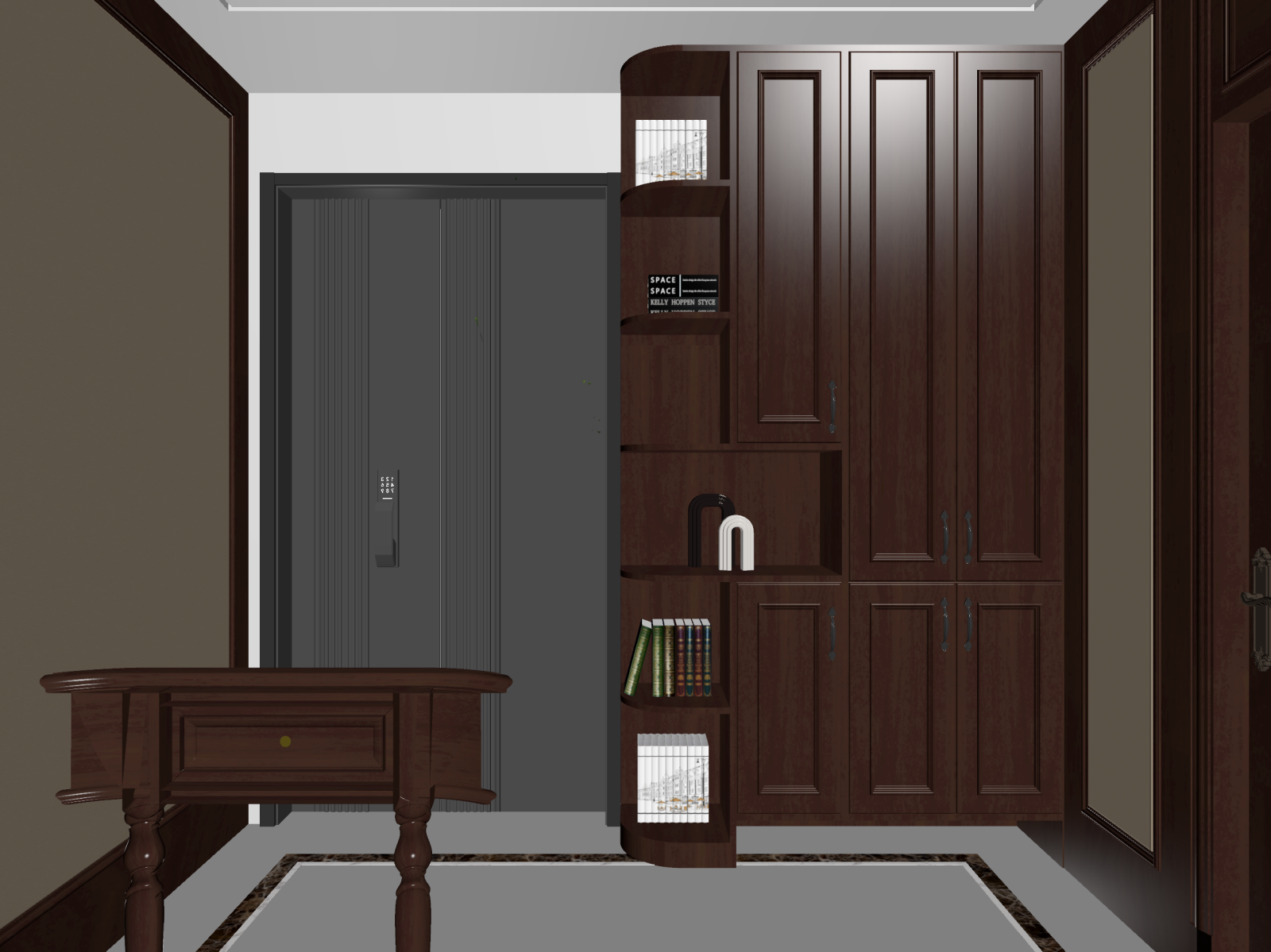 美式玄关3D模型下载【ID:1222188271】