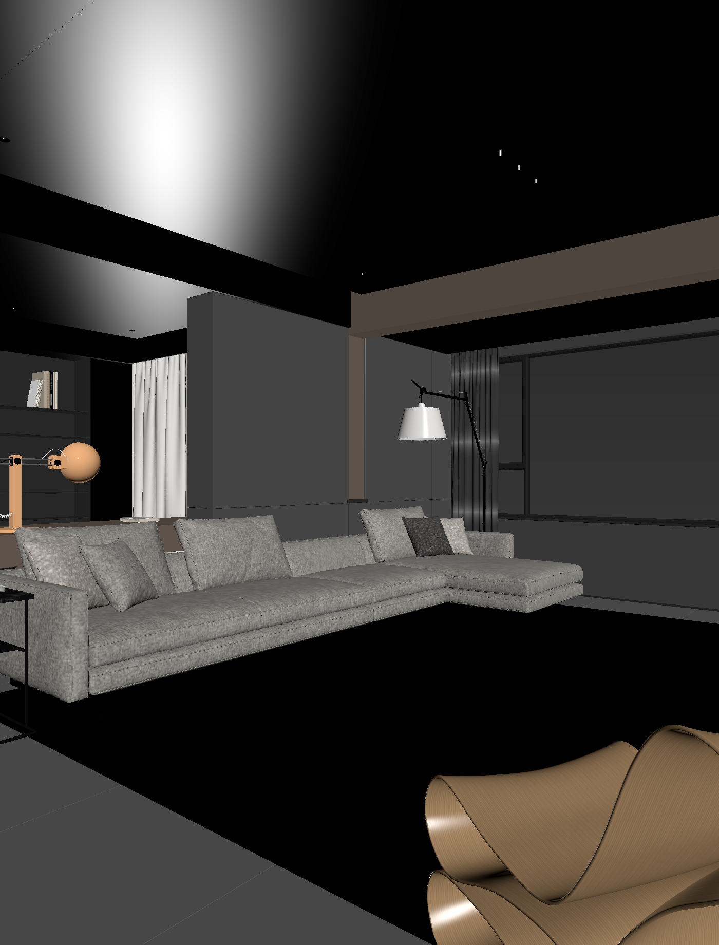 现代家居客厅3D模型下载【ID:1221990221】