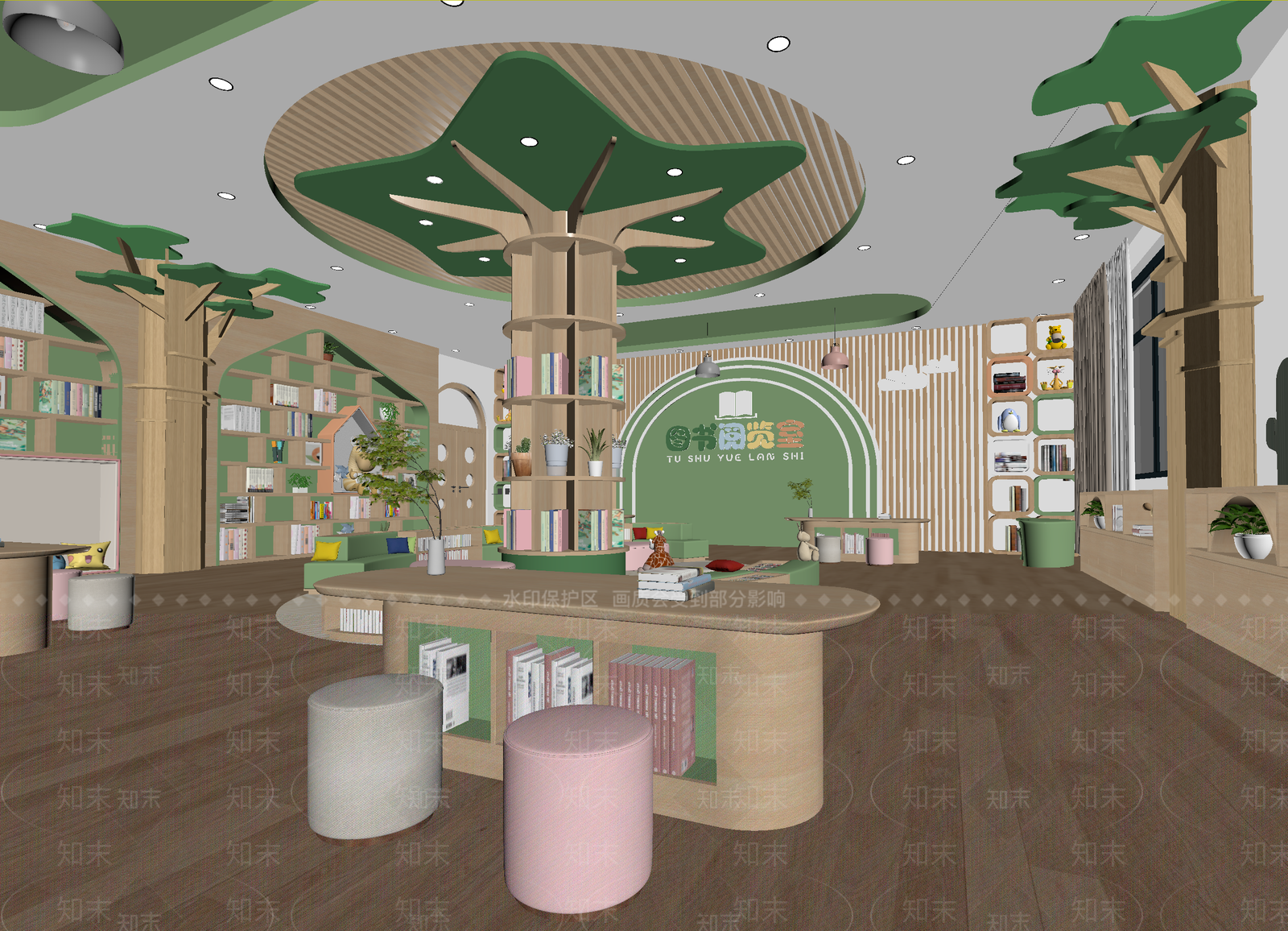 现代图书馆3D模型下载【ID:1214121598】