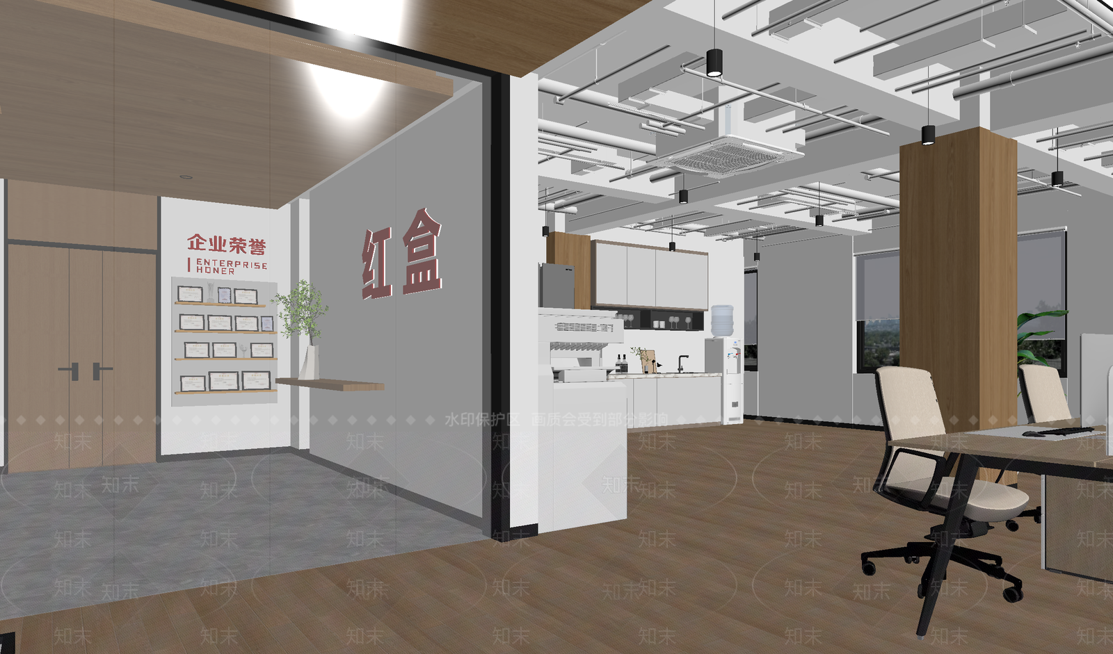 办公大厅3D模型下载【ID:1213948646】