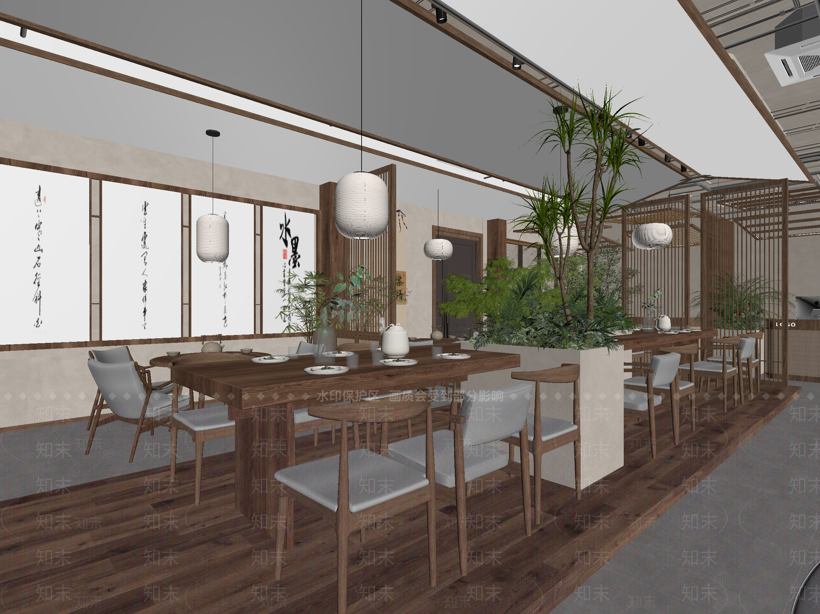 新中式茶馆3D模型下载【ID:1213985735】