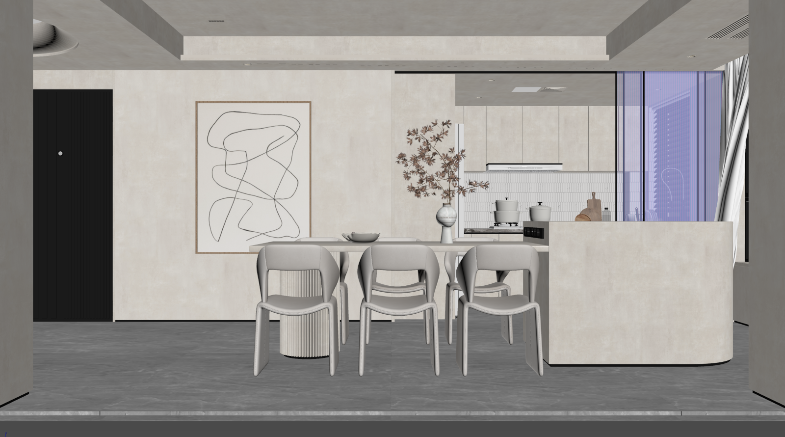 侘寂家居餐厅3D模型下载【ID:1221694139】