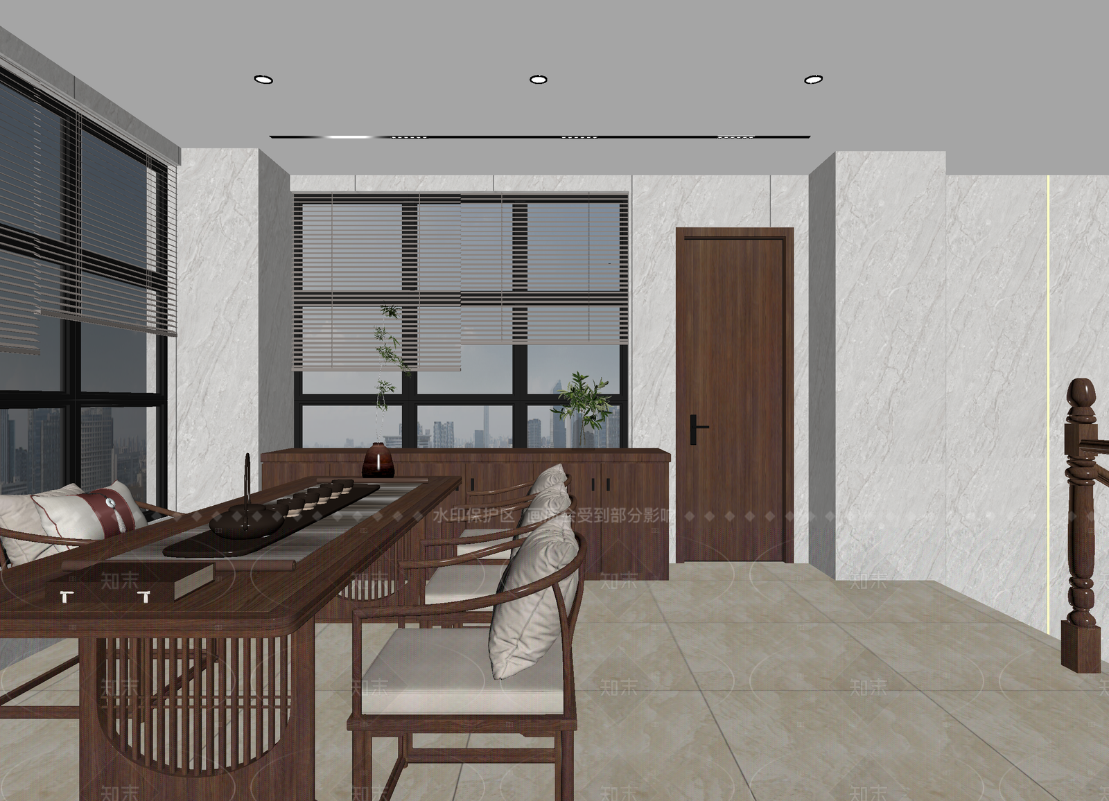 现代茶室3D模型下载【ID:1214601830】