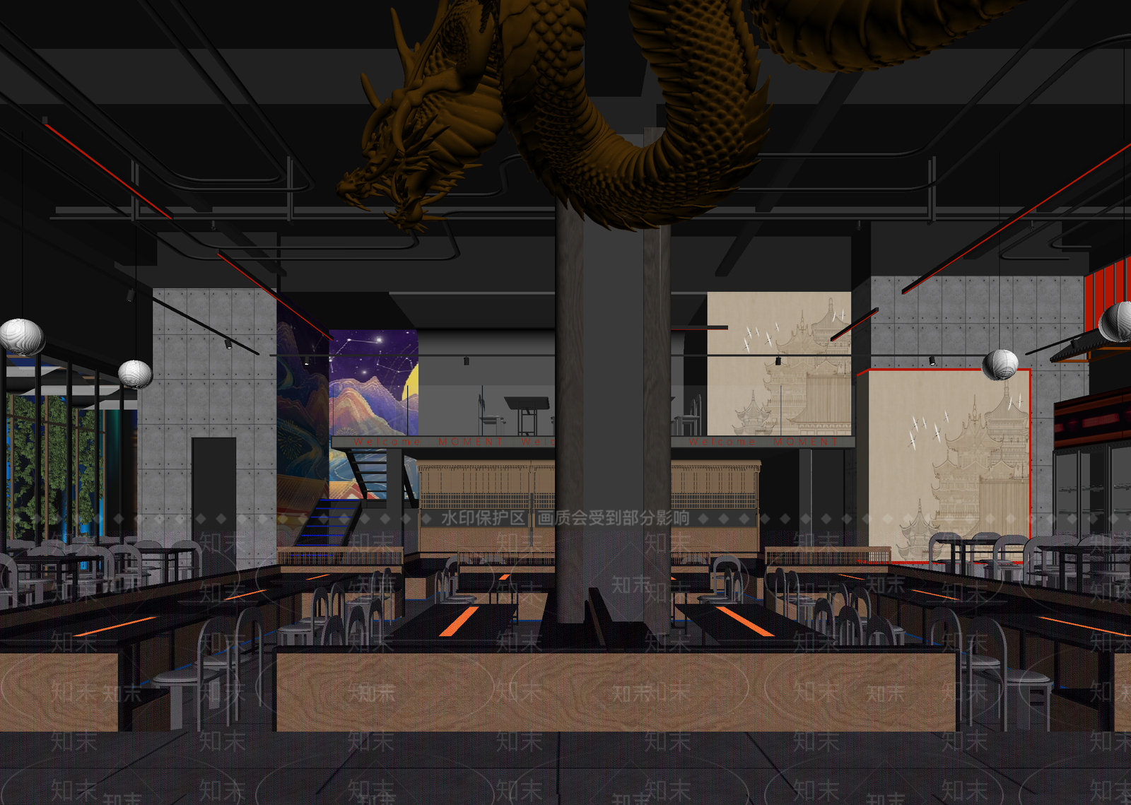 现代火锅店3D模型下载【ID:1214018848】