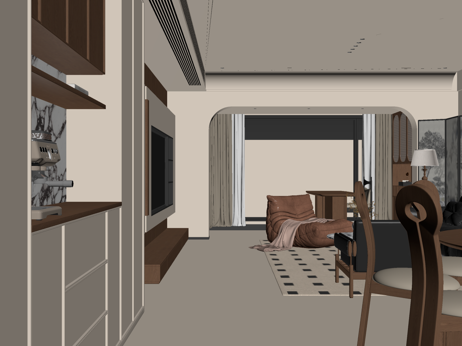 中式客餐厅3D模型下载【ID:1222104922】