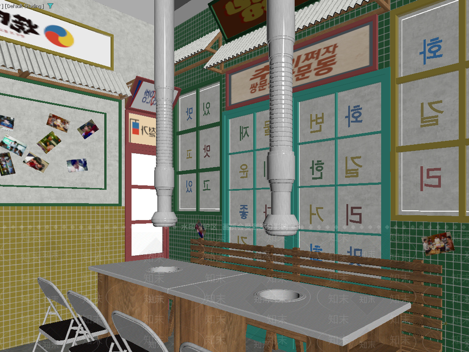 现代火锅店3D模型下载【ID:1213909493】