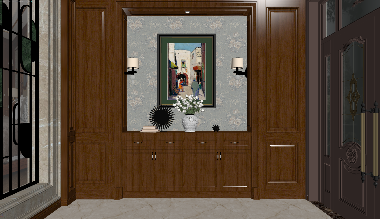美式玄关3D模型下载【ID:1222007712】