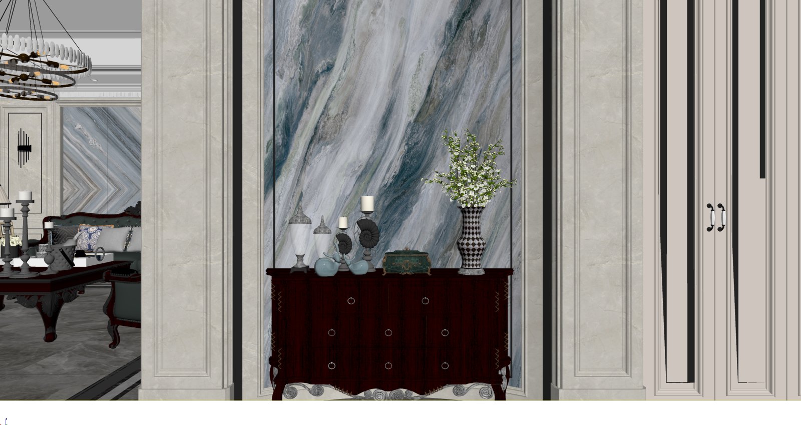 简欧家居客厅3D模型下载【ID:1222003304】