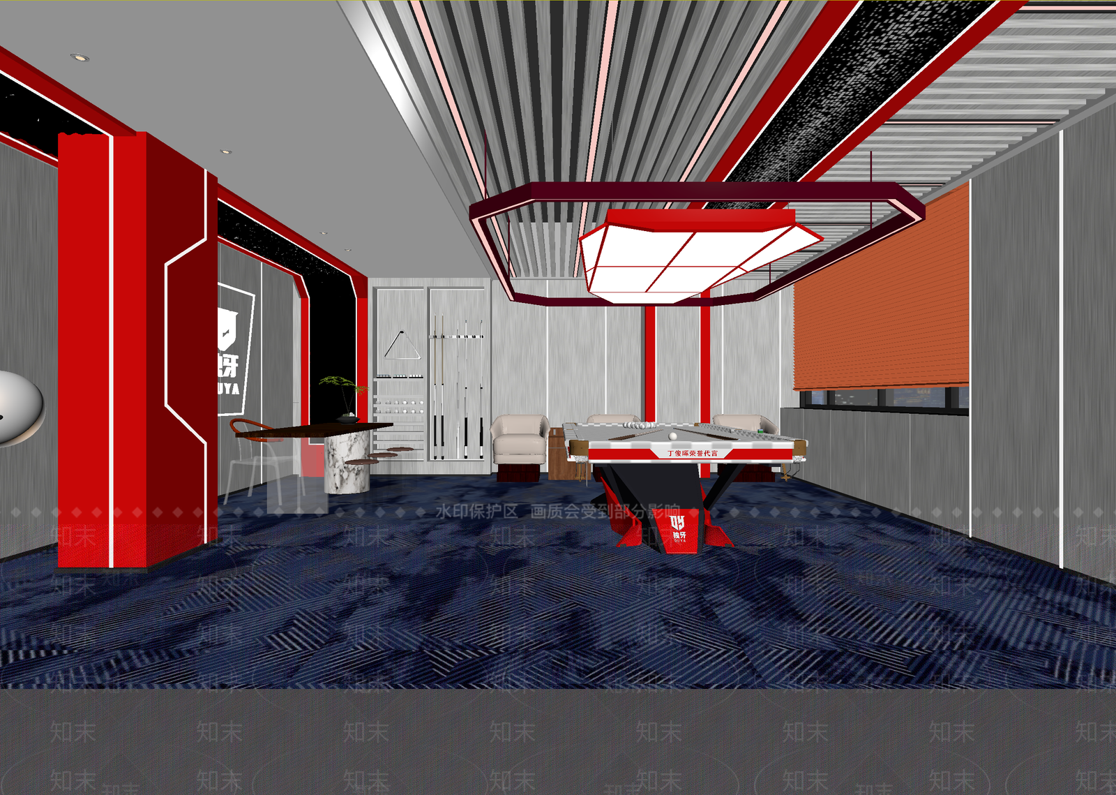 现代台球室3D模型下载【ID:1215050967】