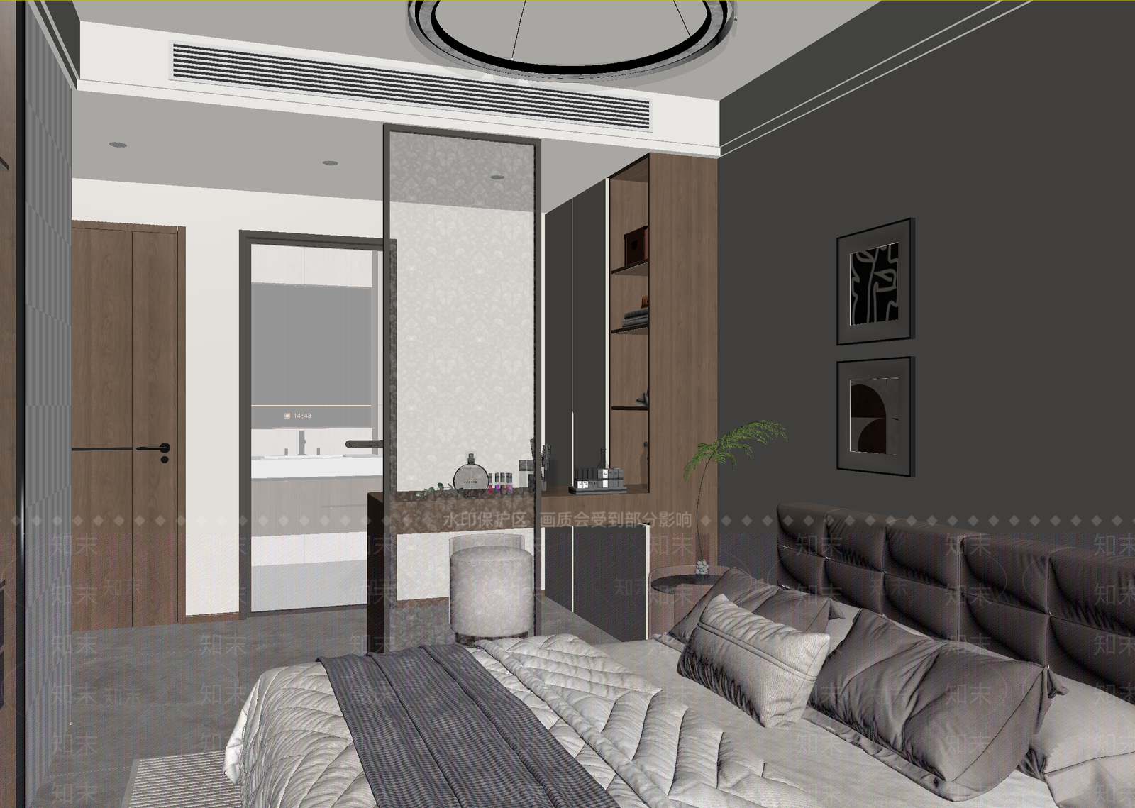 现代酒店客房3D模型下载【ID:1215149810】