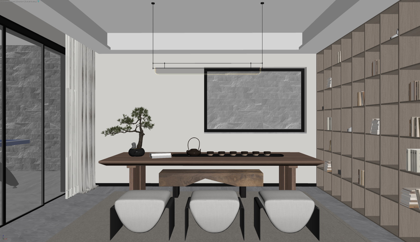 现代茶馆3D模型下载【ID:1221990805】