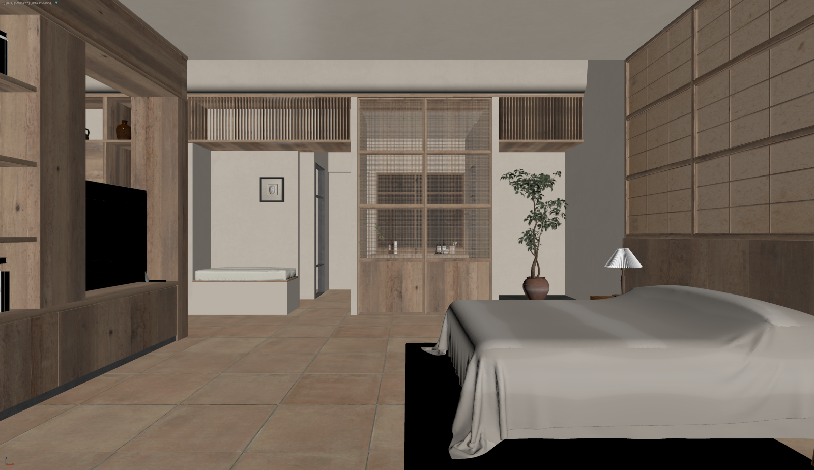 侘寂家居卧室3D模型下载【ID:1221710670】
