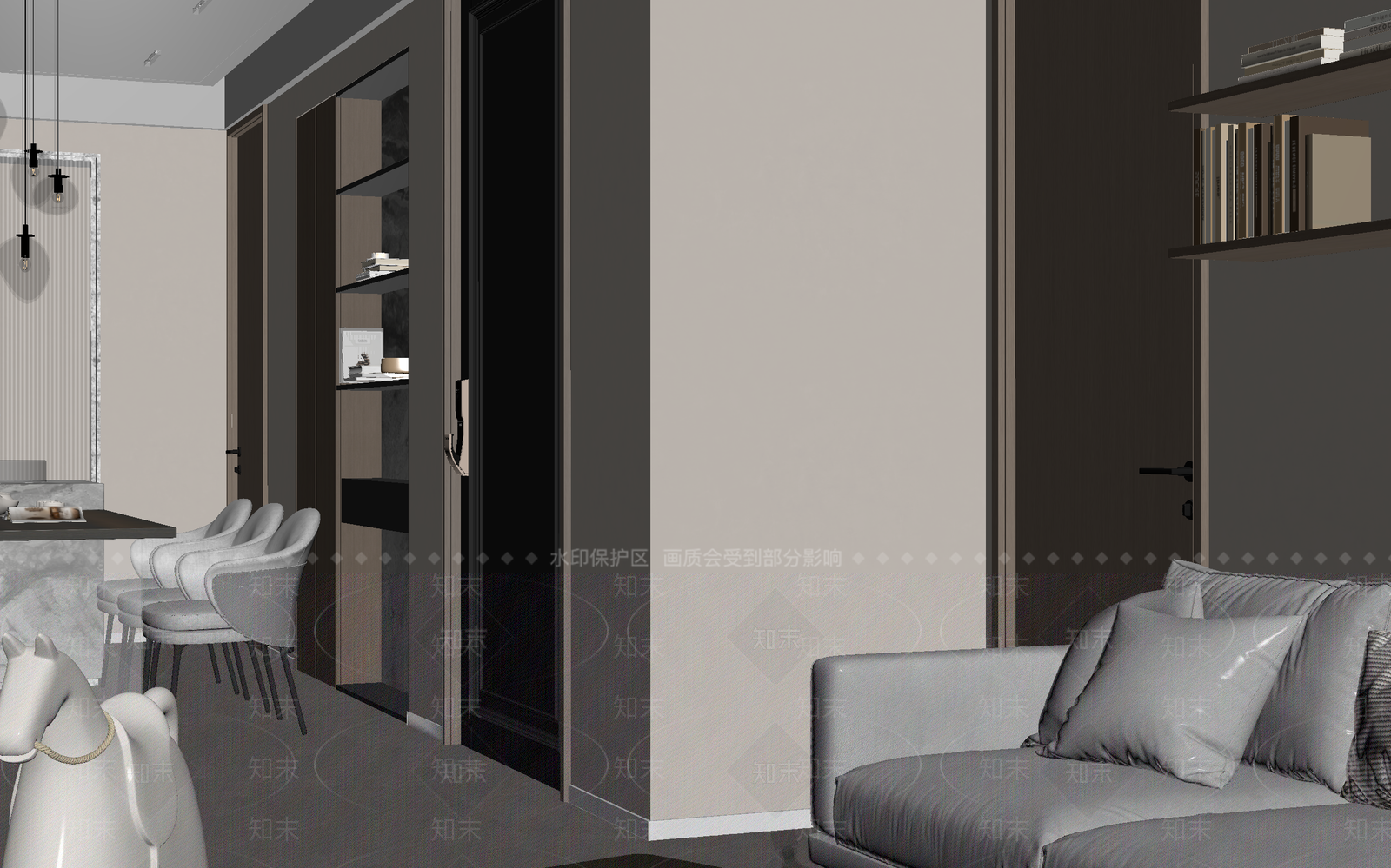 现代客餐厅3D模型下载【ID:1215088616】