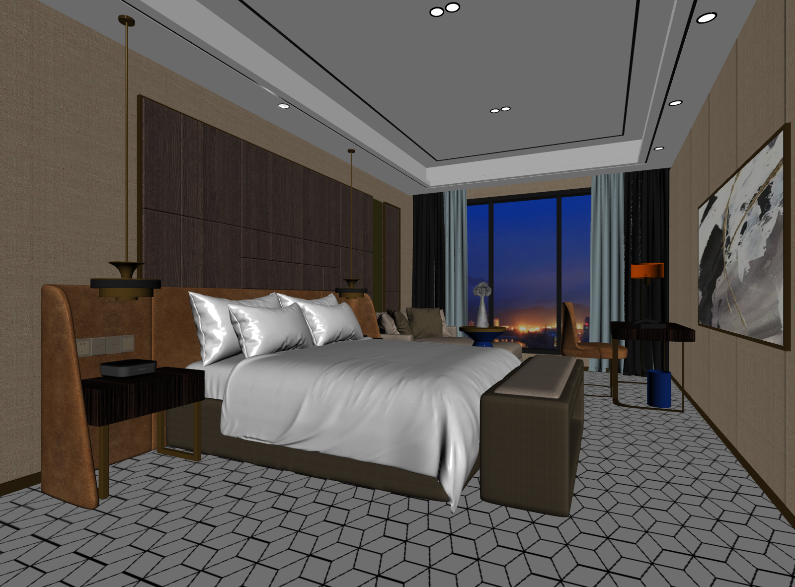 现代家居卧室3D模型下载【ID:1221826115】