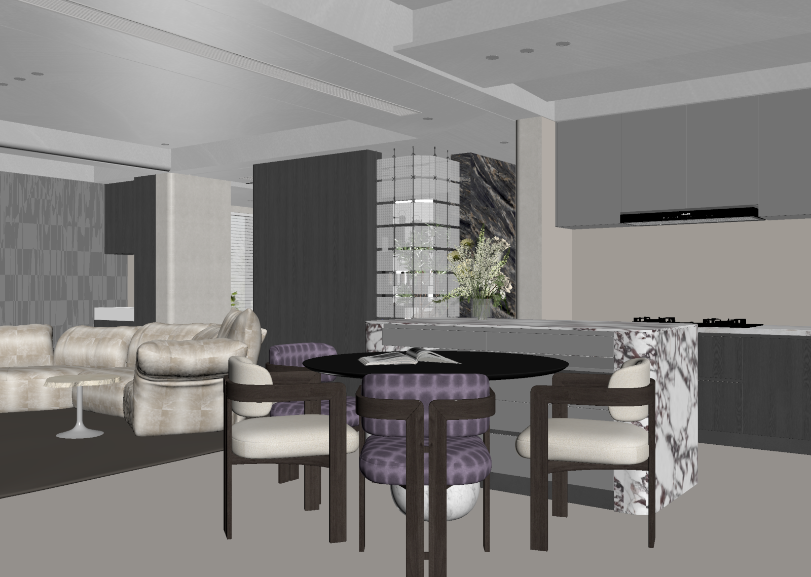 现代客餐厅3D模型下载【ID:1221540336】