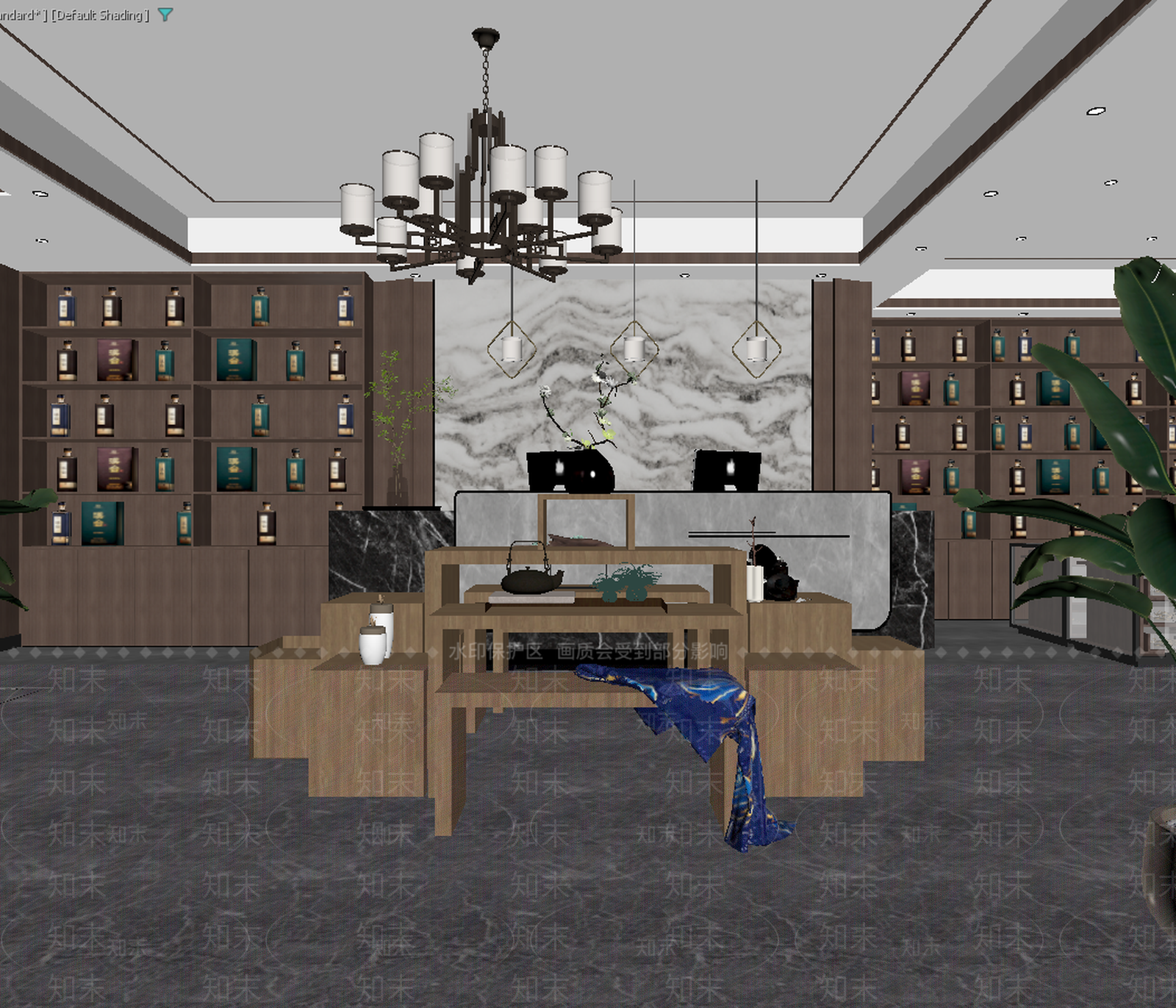 新中式茶叶店3D模型下载【ID:1213979240】