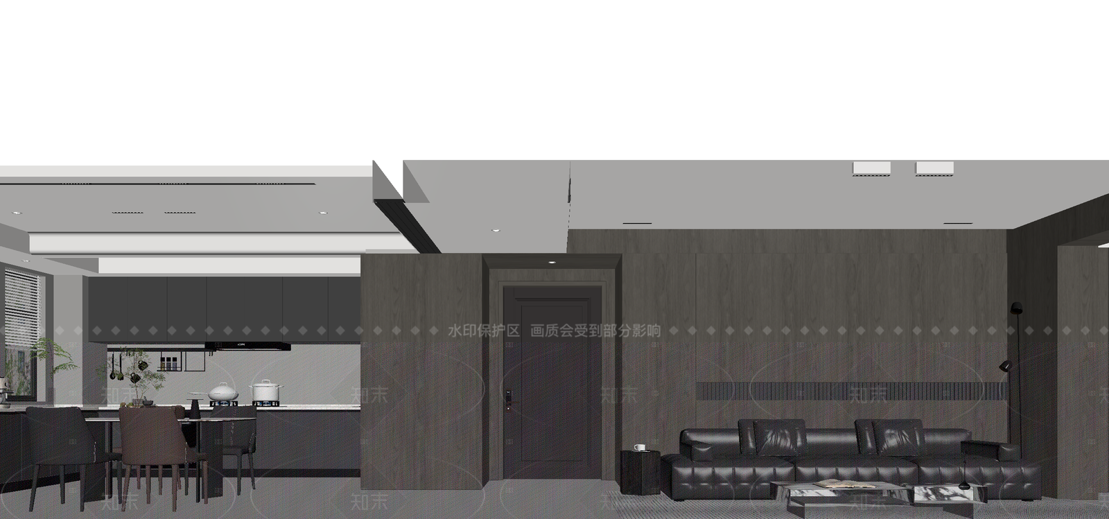 现代客餐厅3D模型下载【ID:1215923434】