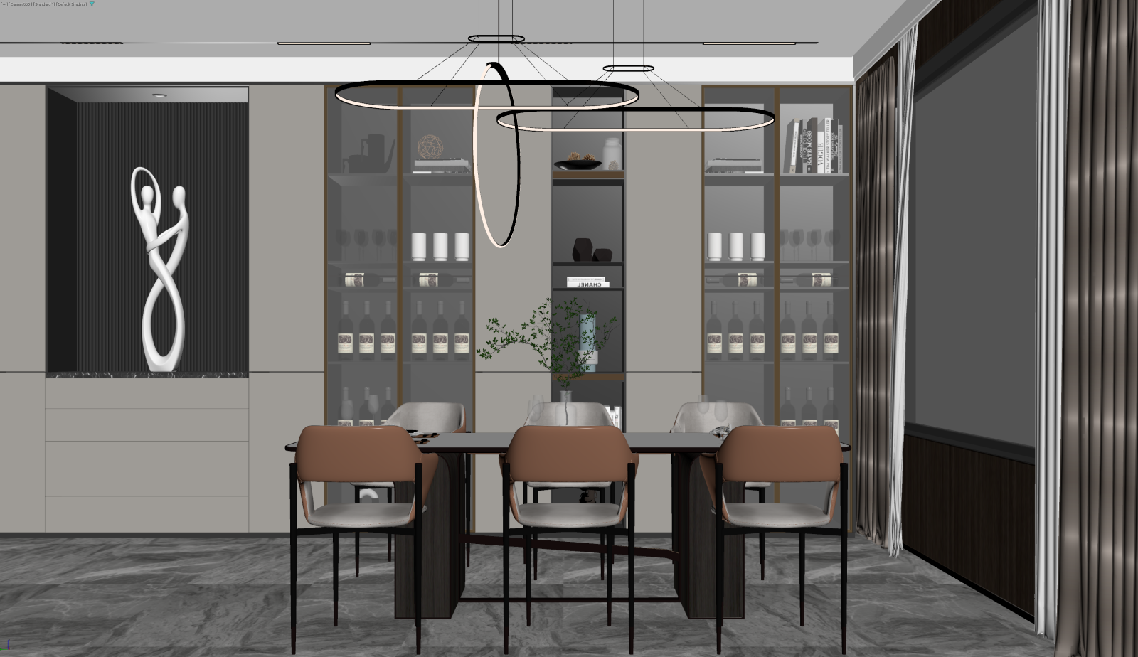现代家居餐厅3D模型下载【ID:1221490458】