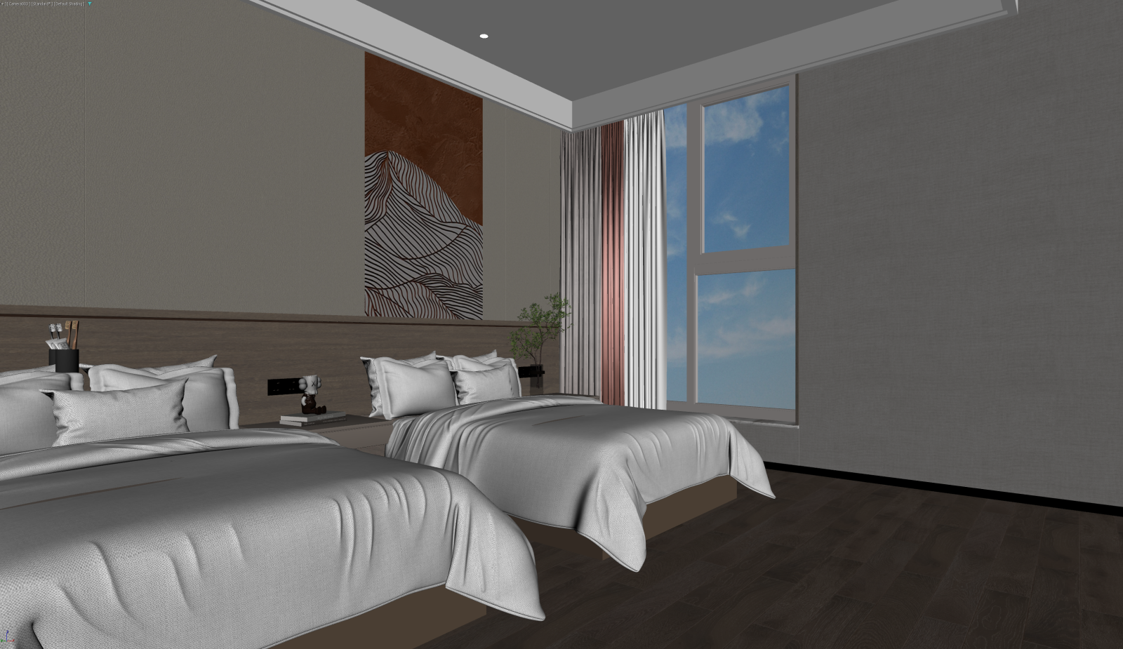 现代家居卧室3D模型下载【ID:1221702417】